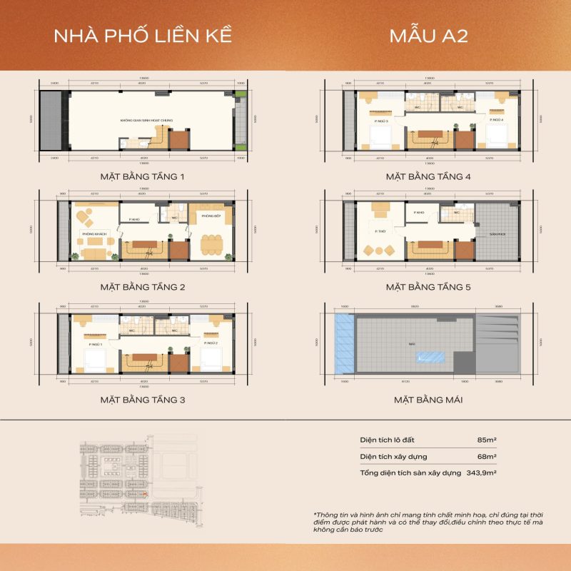 Thiết kế nhà Liền kề tại Dự án Hà Nội Oriental Gia Lâm - Mẫu A2