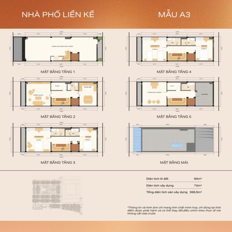 Thiết kế nhà Liền kề tại Dự án Hà Nội Oriental Gia Lâm - Mẫu A3